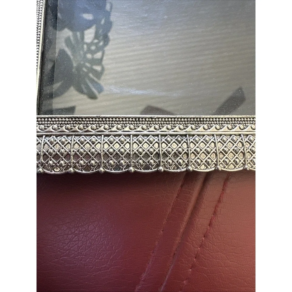 Vintage Heavy Silver Metal 5 X 7 Picture Frame/Intricate Metal Work
